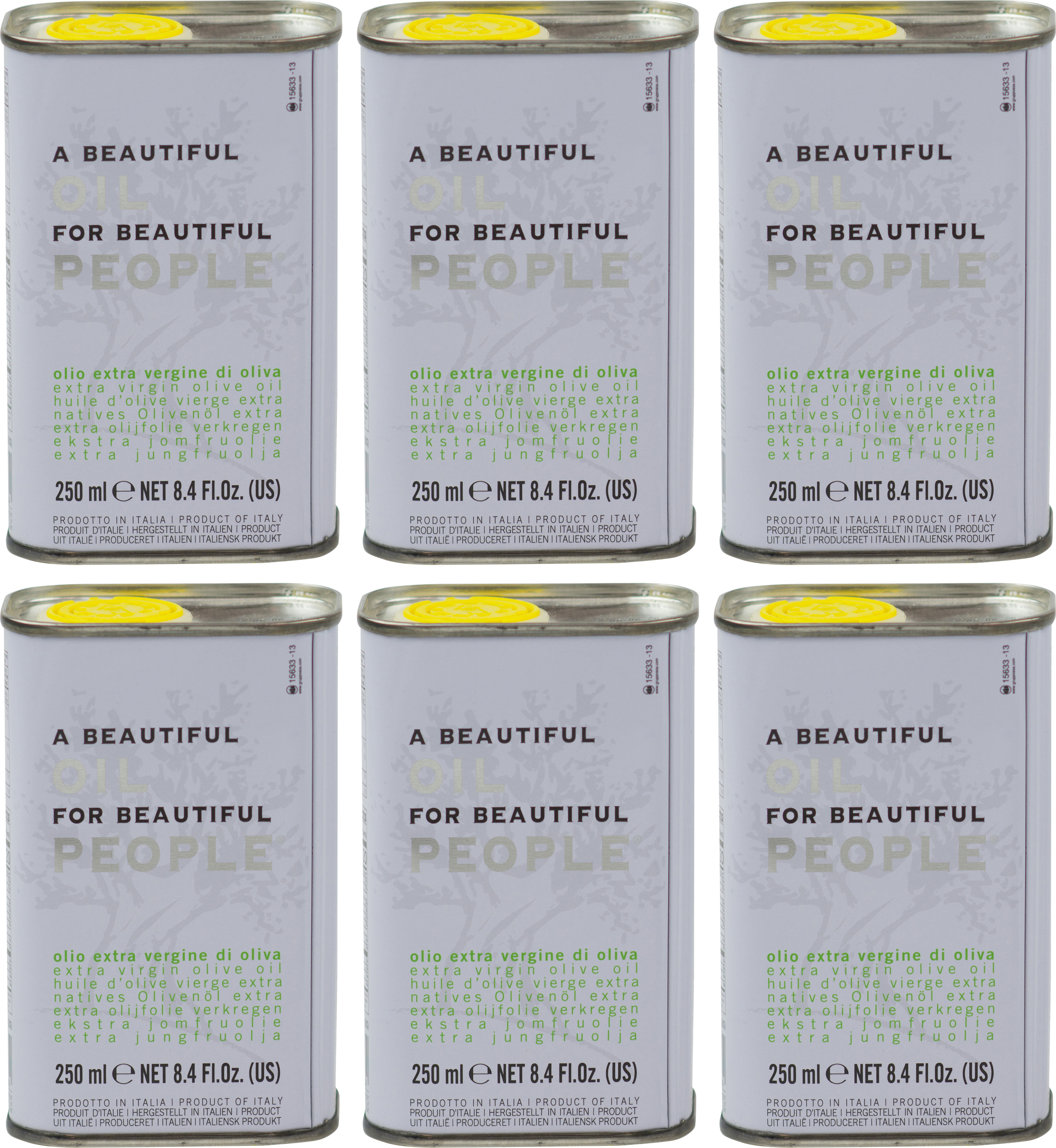 S.Mile GmbH Food-United PREMIUM SPEISEÖL Ölivenöl aus Italien 6x 250ml, italienisches Olivenöl extra nativ vergine kaltgepresst mit nur 0,8 % Säure “A Beautiful Oil For Beautiful People” von TERRE FRANCESCANE