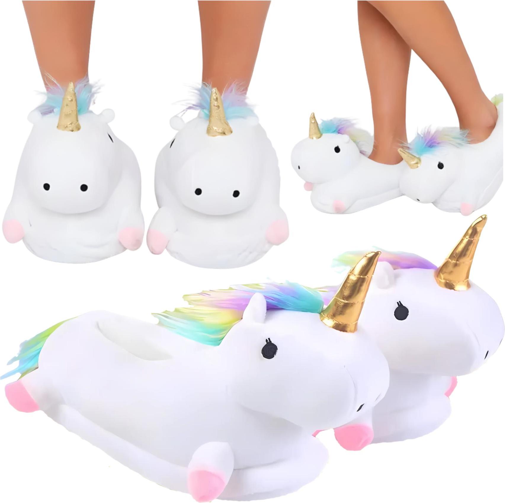Damen Hausschuhe, Herren Hausschuhe, warme Plüsch Einhorn Hausschuhe, ONESIES Hausschuhe