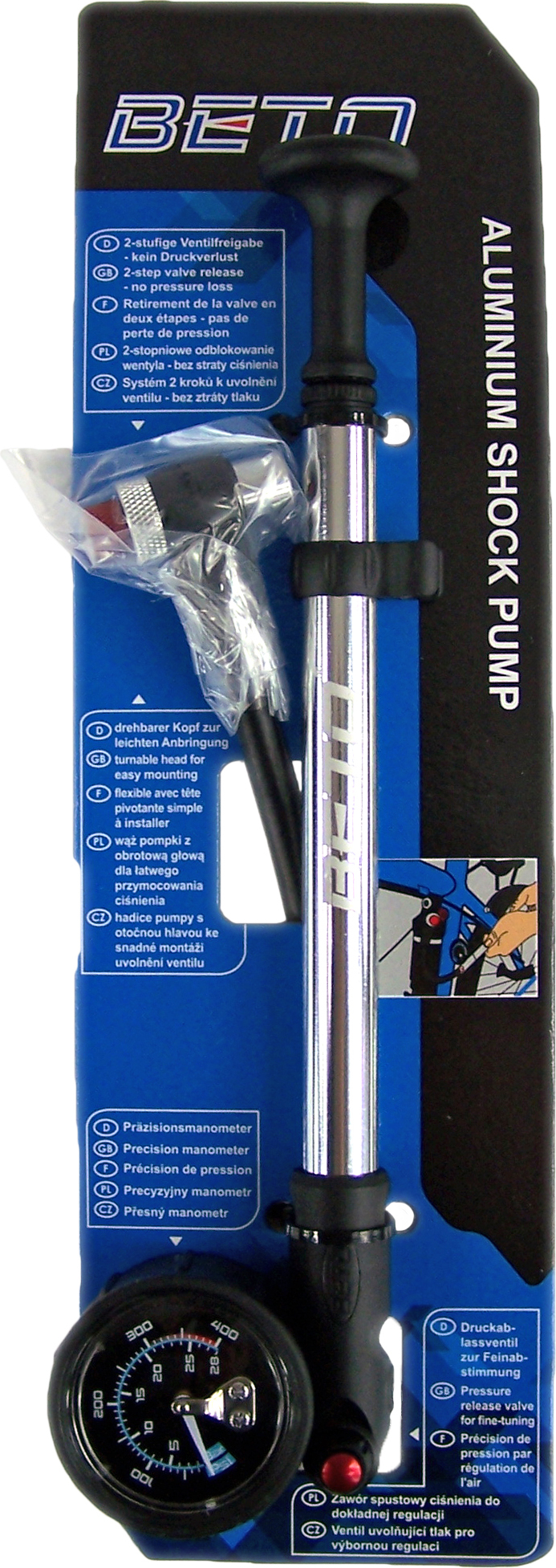 Beto Gabel- / Dämpferpumpe 400 PSI Aluminium 28 BAR Shock Pump 470275