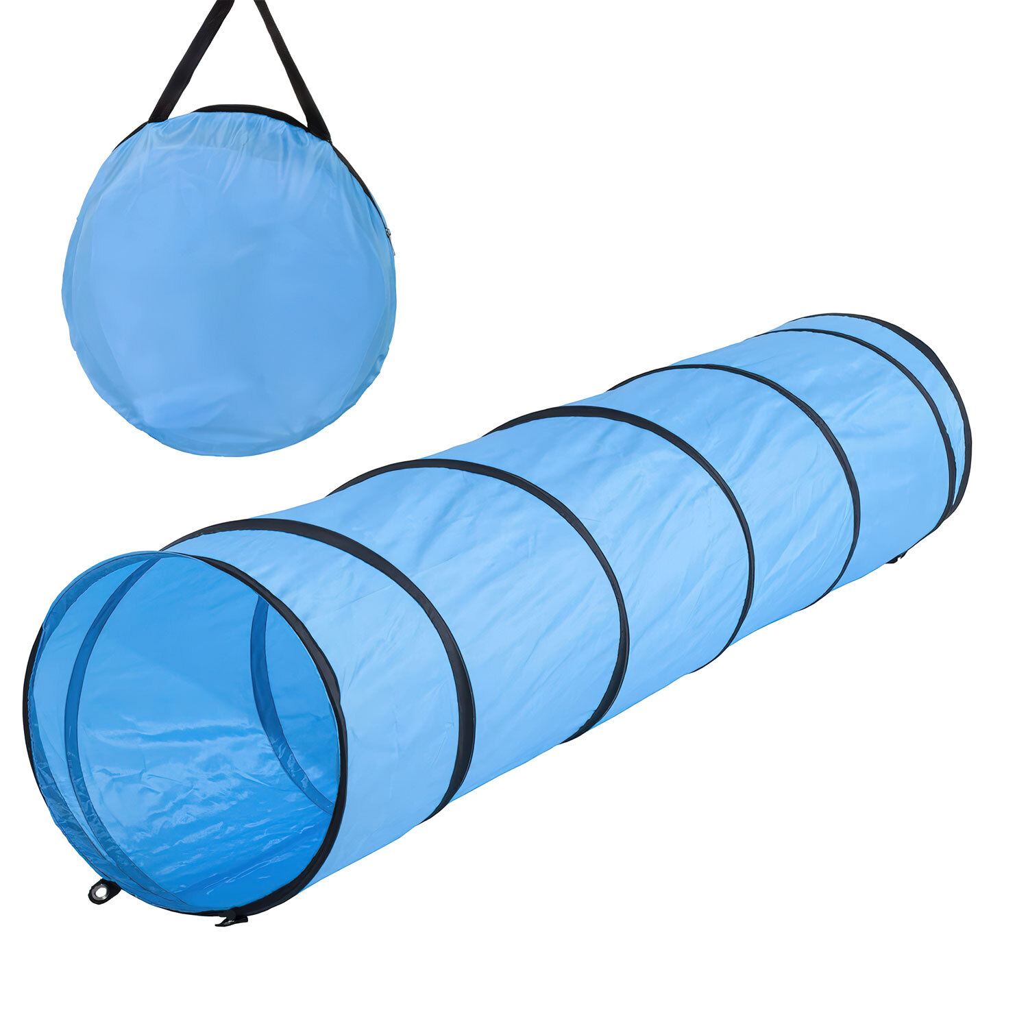 Goods & Gadgets Premium Agility Hundetunnel 200 cm faltbar – Robuster Spieltunnel für Hunde & Welpen – Hundesport Trainingstunnel inkl. Tasche & Heringe