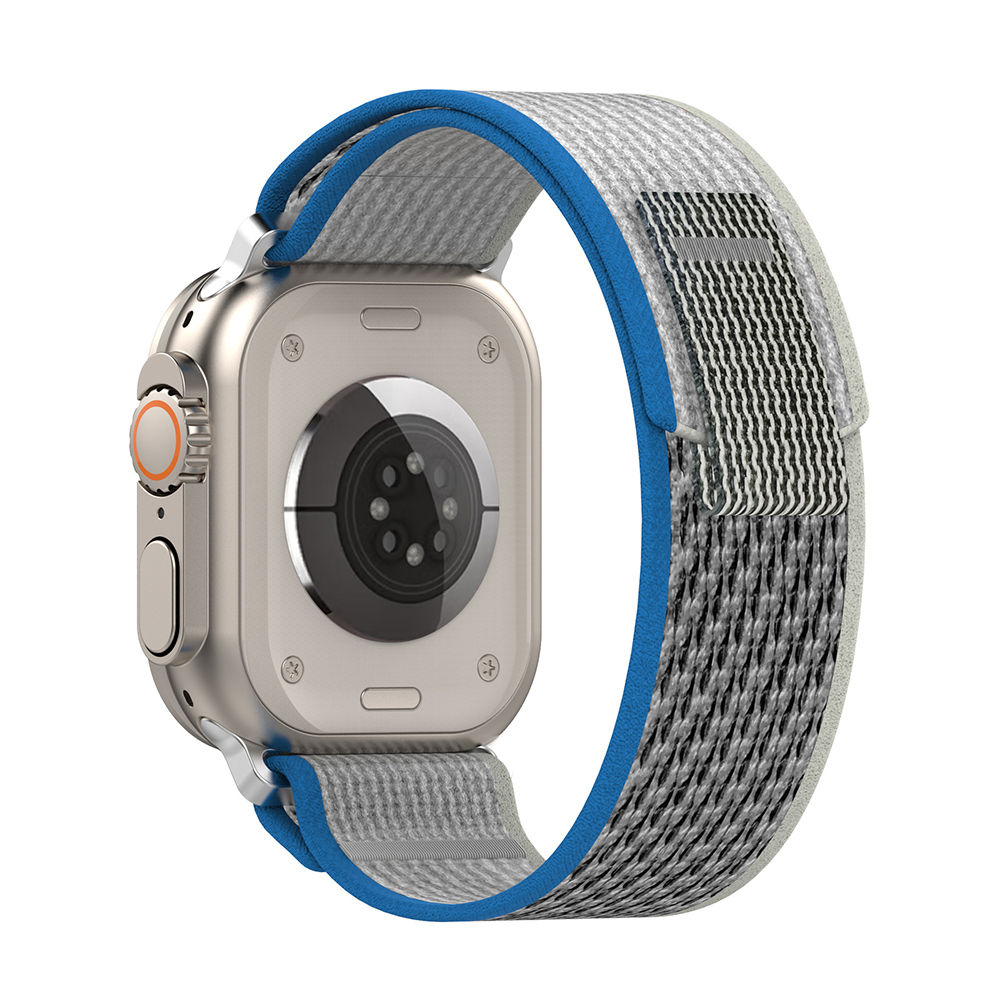 Techsuit remienok (W039) - Apple Watch 1/2/3/4/5/6/7/8/SE/SE 2/Ultra (42/44/45/49mm) - Modrá / Sivá