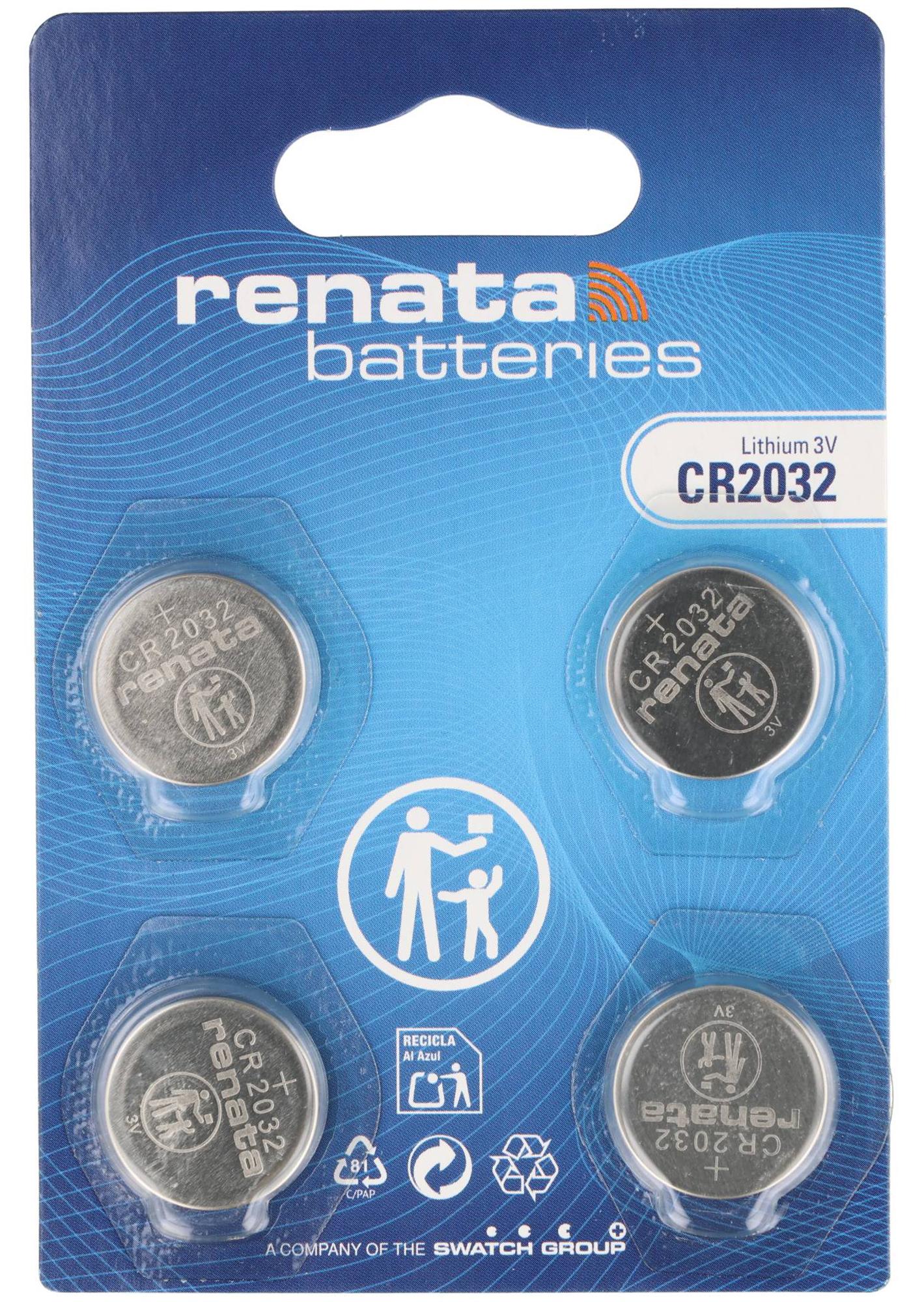 4er Spar-Pack Renata CR2032 Lithium Batterie mit 225mAh – Zuverlässige Energiequelle für vielseitige Anwendungen