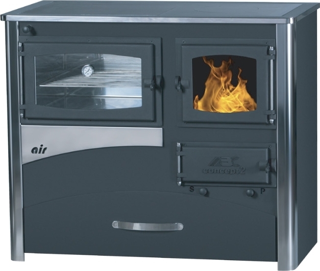 Sporák na tuhé palivo Concept 2 Air 12kW INOX - ľavý