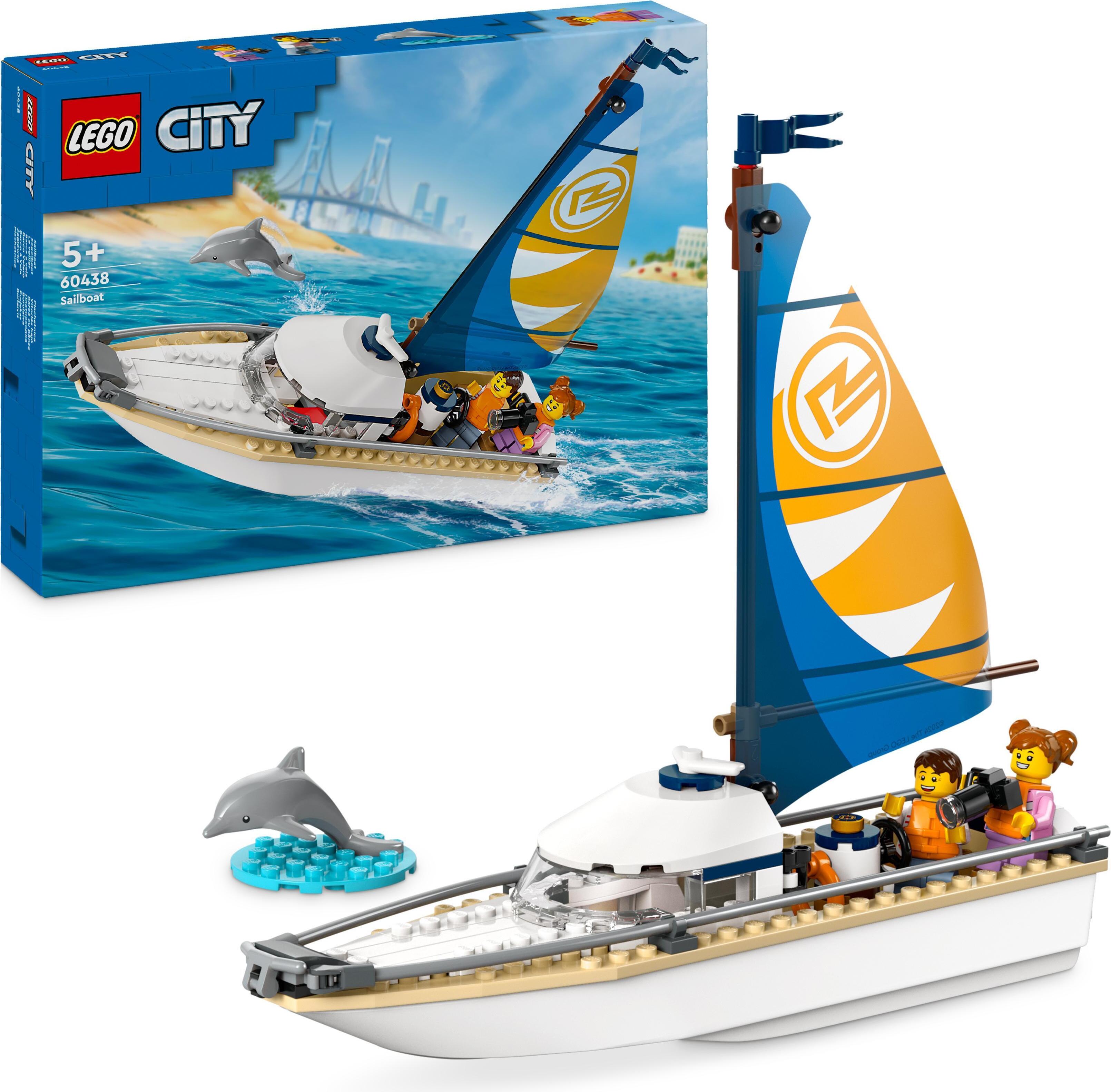 LEGO City Segelboot, schwimmfähiges Spielzeug-Boot für