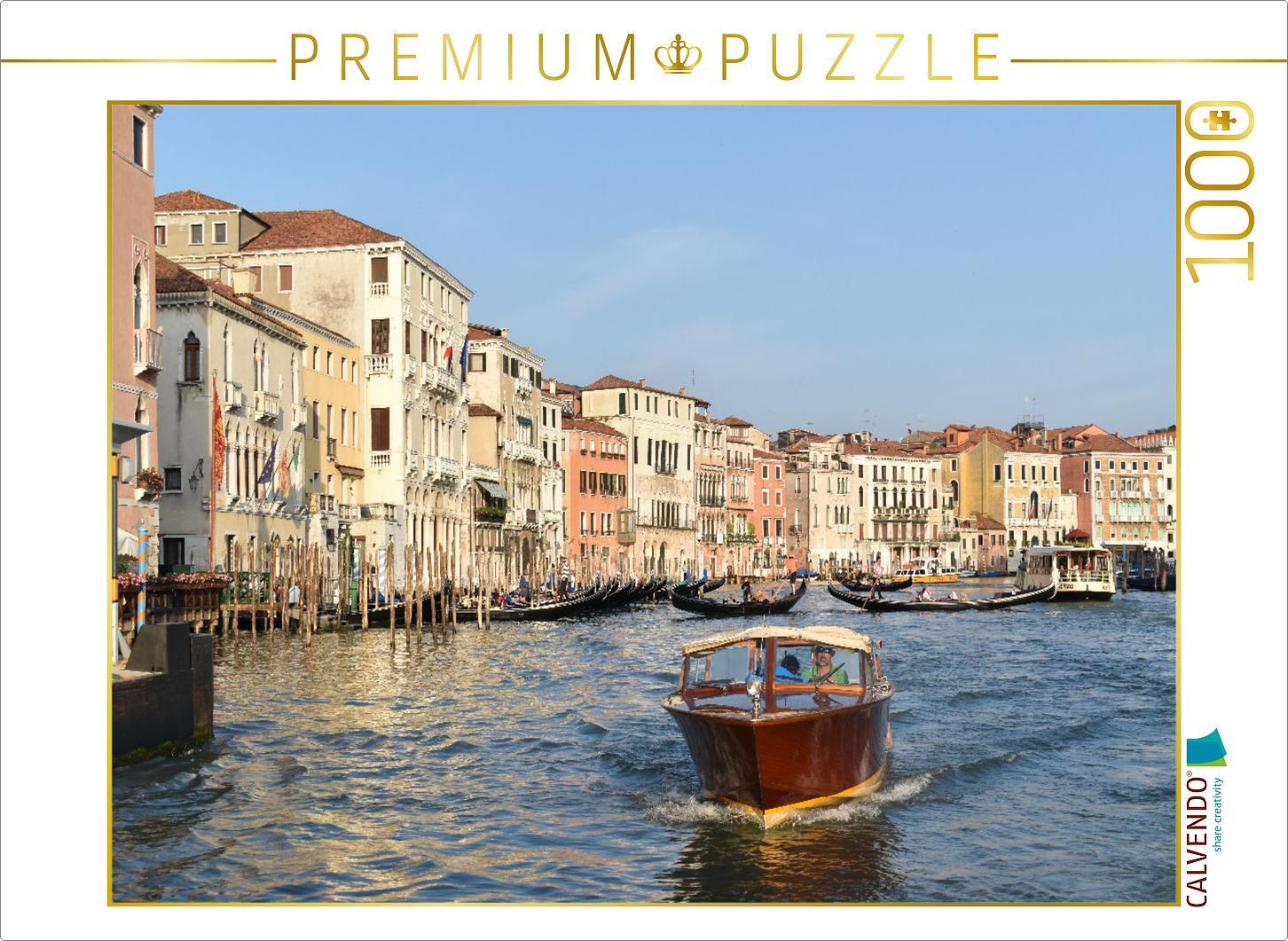 CALVENDO Puzzle Wassertaxi auf dem Canal Grande 1000 Teile Puzzle quer | 1000 Teile Lege-Größe 64x48cm Foto-Puzzle für glückliche Stunden