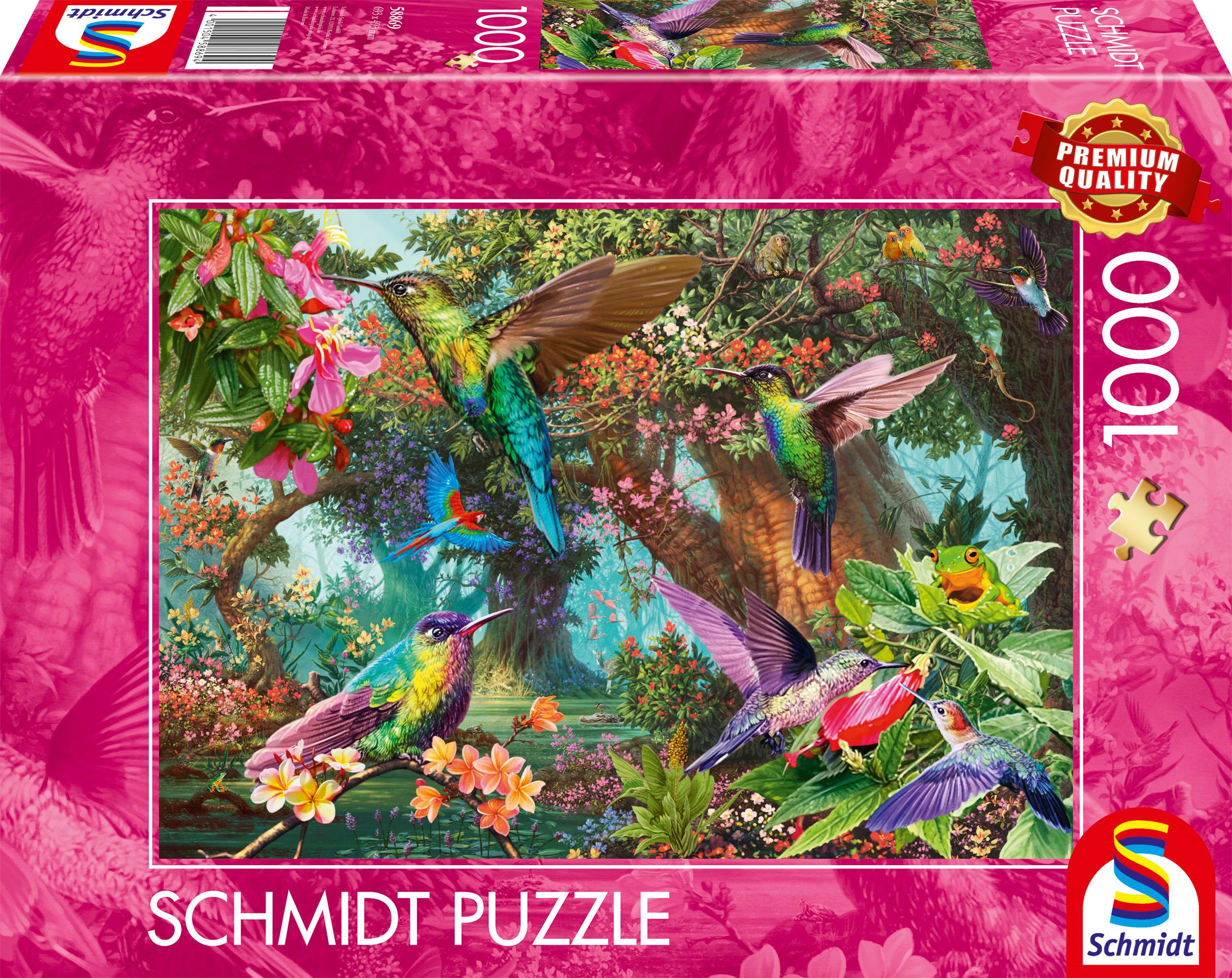 Schmidt Spiele Puzzle 1000 Teile Farbenspiel der Kolibris 58869