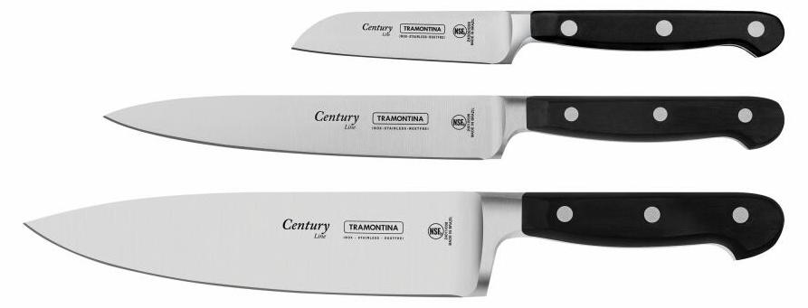 TRAMONTINA GERMANY GMBH Tramontina CENTURY Messer Set, 3-tlg., Gemüsemesser, Spickmesser, Kochmesser, Edelstahl, 24099-037
