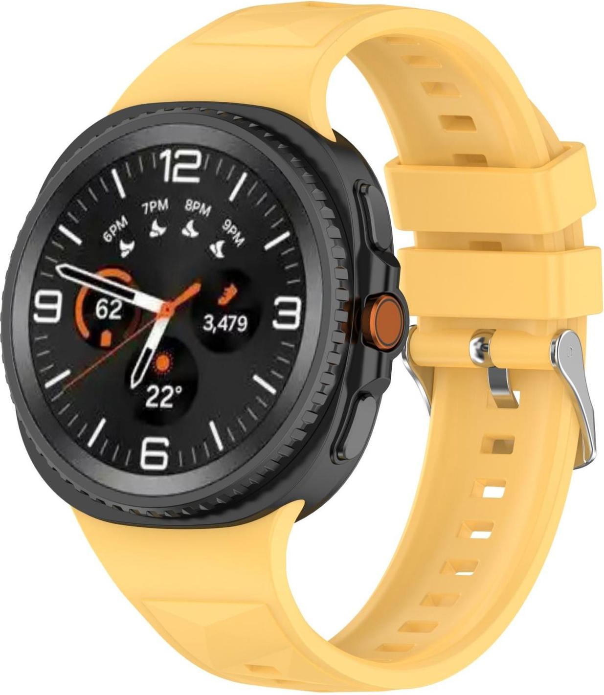 Pre Samsung Galaxy Watch 8 / 8 Classic / Ultra 2 Ice Crystal Design Silikon Armband Gelb