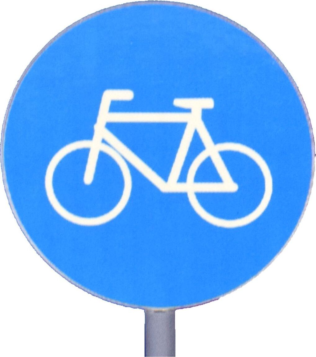 Marabella Spiel-Set Verkehrsschilder Verkehrsübung Mobil Baustelle, Achtung Kinder, Gehweg, Motiv:Fahrradweg YTL621 Fahrradweg