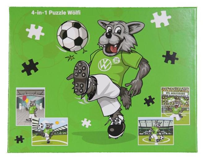 VfL Wolfsburg 4-in-1 Puzzle Wölfi 1023939