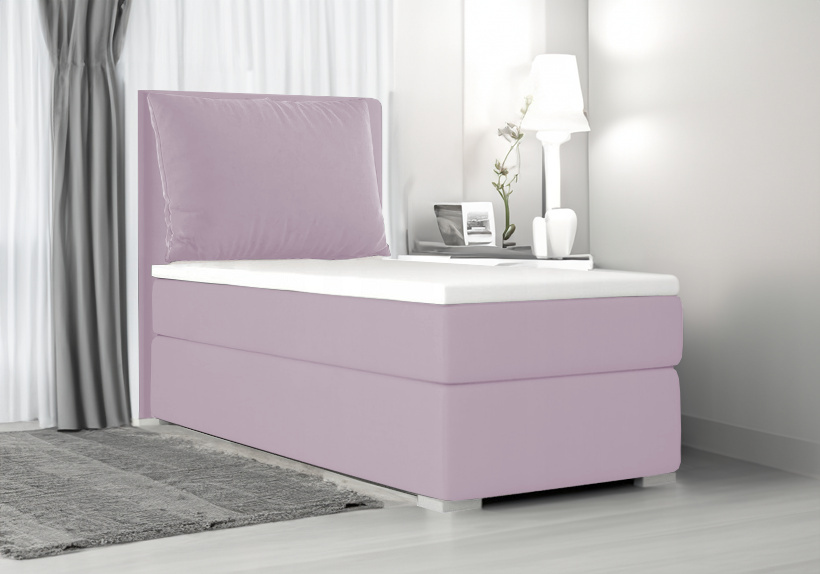 Boxspringbett, Kinderbett SUZI MINI Ohne Topper Jugendbett, Federkern , 90x200 cm ,(Rosa: ITAKA 38)