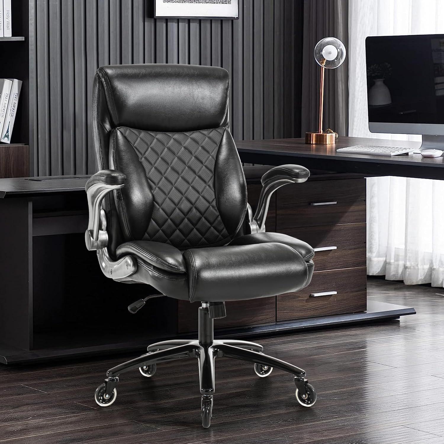 Lanki International Odikalo Bürostuhl Chefsessel Schreibtischstuhl Computerstuhl Ergonomischer Stuhl Schwarz