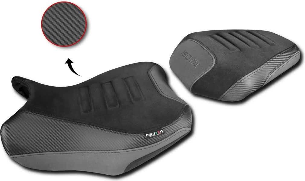 Isotta 2 cm tiefergelegter Vordersitz Schwarz Grau für Benelli TRK 702 und X SE232-TB