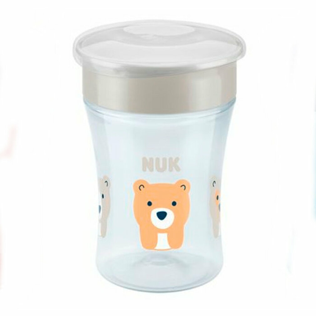 NUK Magic Cup 230ml mit Trinkrand Trinklernbecher Katze & Hund  8m lila 