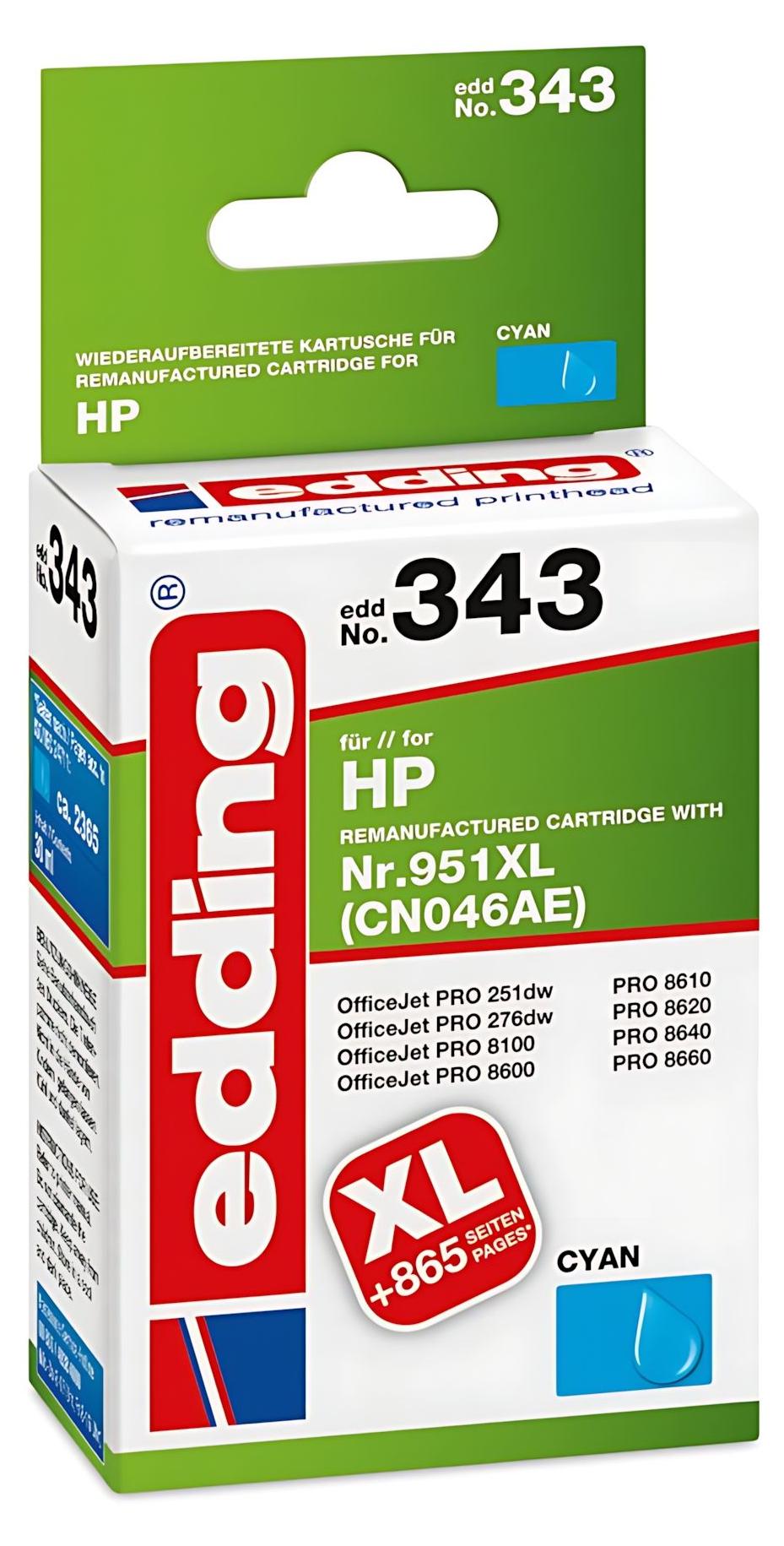 Edding EDD-343, Azúrová, 30 ml, 1 kusov, Balenie po jednom kuse
