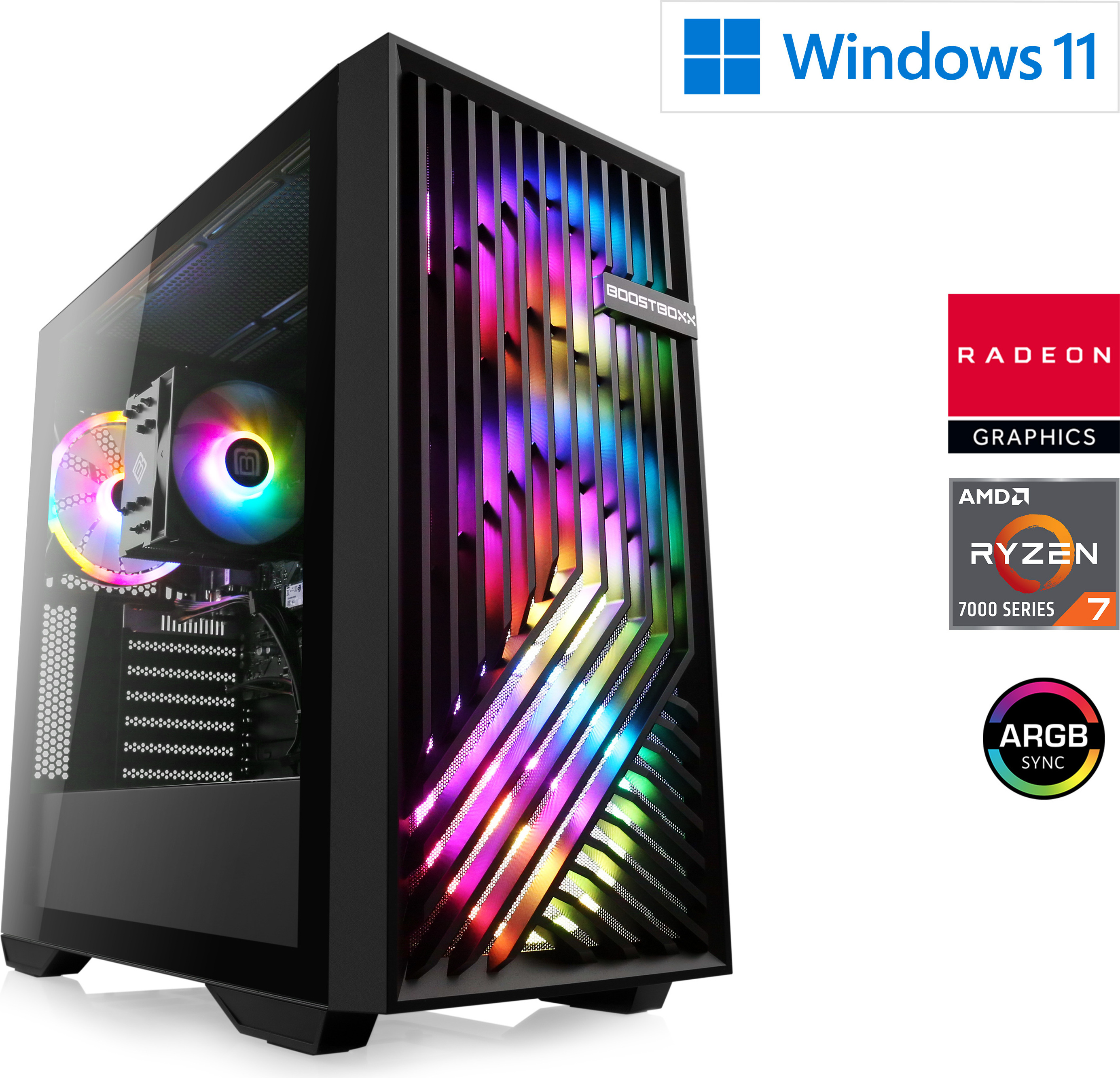 Gaming PC AMD Ryzen 7 7700, 3800 MHz, AMD Radeon Graphics, 16 GB DDR5-RAM, 1000 GB M.2 SSD, Windows 11, USB 3.2 | M10940H