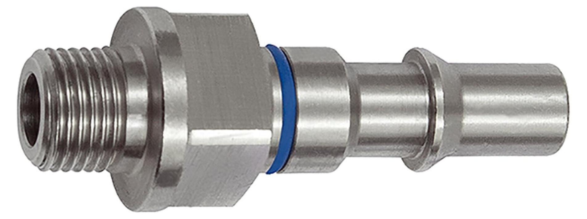 Riegler Unverwechselbarer Nippel NW 6, ISO 6150 C, G 1/8 AG, blau 426.60-B