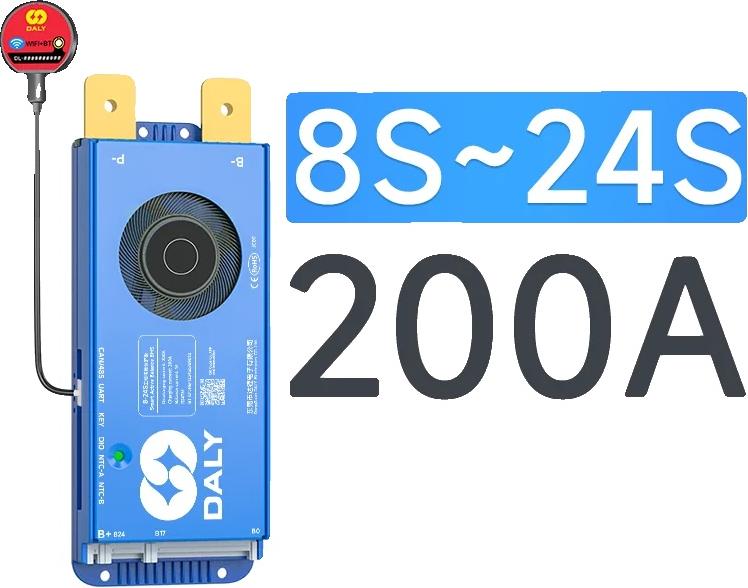 OEM Aktives Balance-Batteriemanagementsystem, intelligente Schutzmaßnahmen, Fernüberwachung, 8-24S 200A BMS WIFI 1574