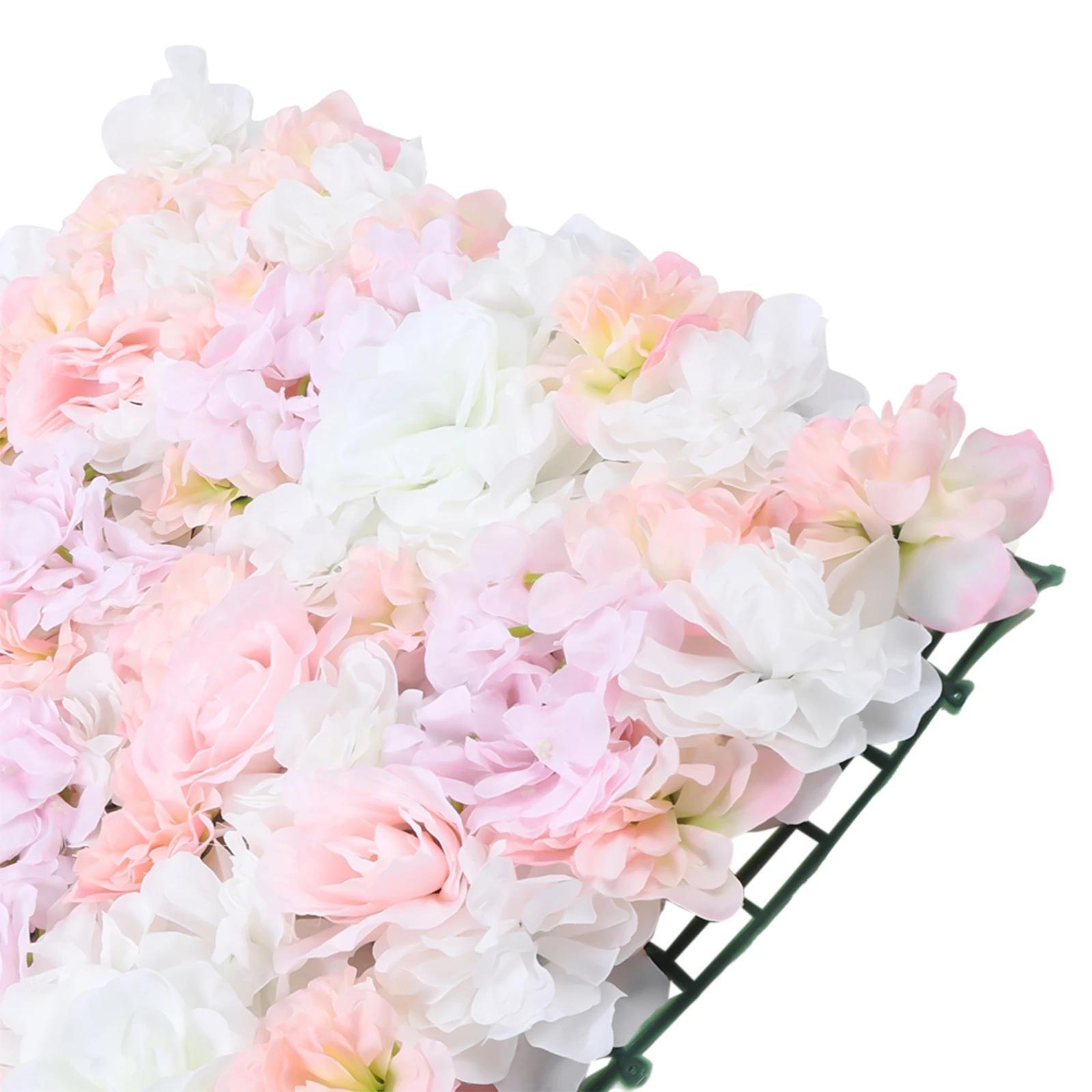 StarTech Blumenwand - Kunstblumen Wandpaneel - Seidenblumen - Hochzeitshintergrund - Für Außenbereich - Blütenköpfe - Rosa