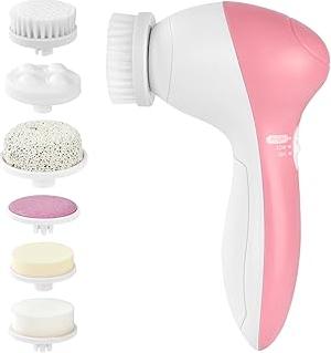 Akhan LOPHE 7 in 1 Gesichtsreinigungsbürste, Gesichtsbürste Multifunktionale Elektrische Reinigungsbürste Gesichtsreinigungsinstrument für Tiefenreinigung, Gesichtsmassage(Rosa) 174807930