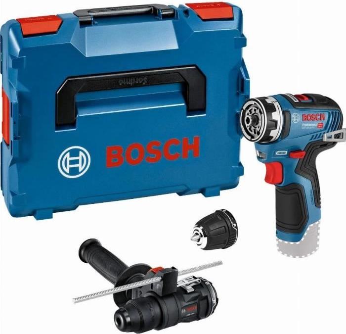 Akumulátorová vŕtačka Bosch Professional GSR 12V-35 FC, bezkefová, 35 Nm, systém FlexiClick, vrátane GFA 12-H, GFA 12-B, L-BOXX