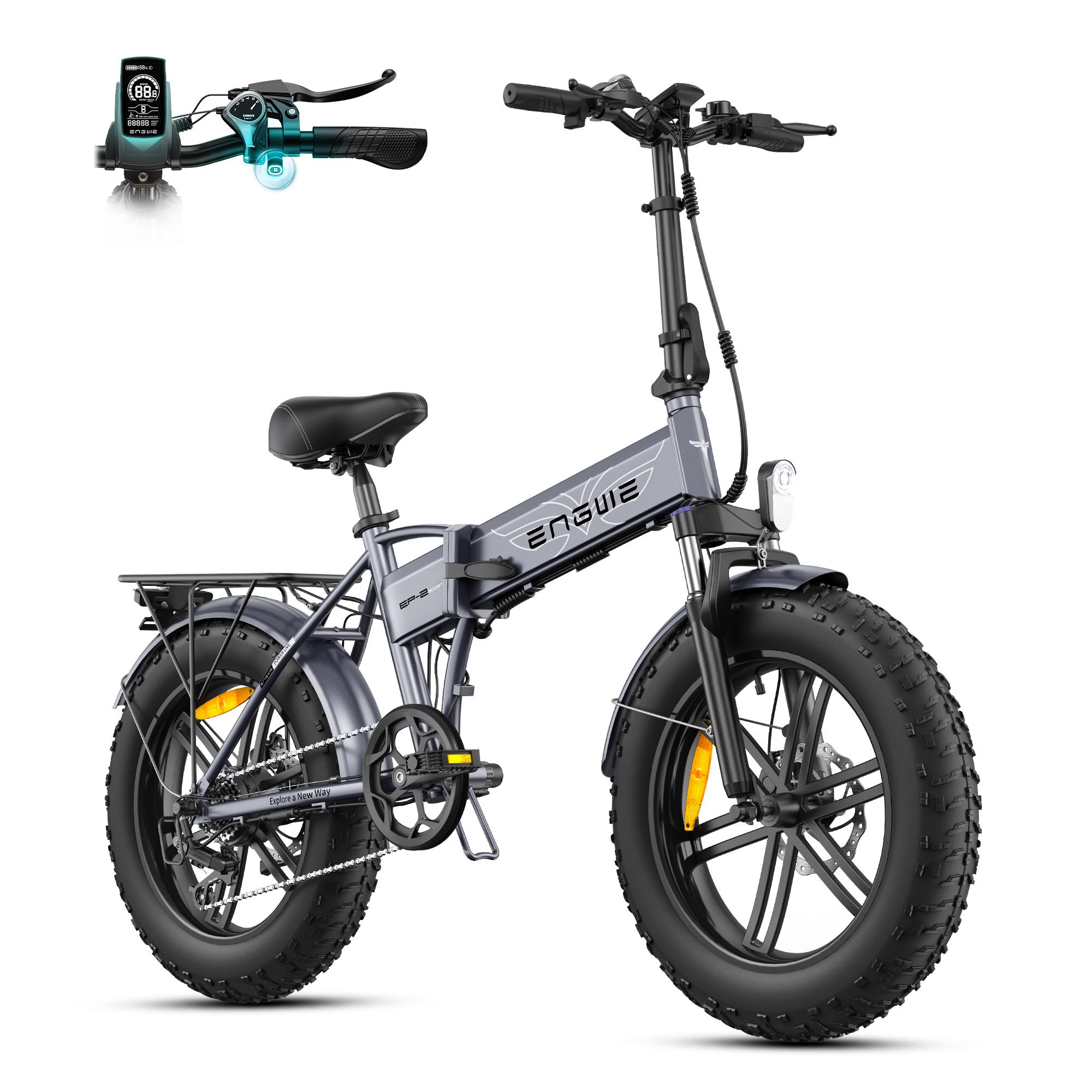 ENGWE E Bike, E-bike skladací bicykel s tučnými pneumatikami 20x4,0 palca, 48V 13Ah odnímateľná batéria, SHIMANO 7 rýchlostí s LCD displejom, do 120 km, EP-2 Boost