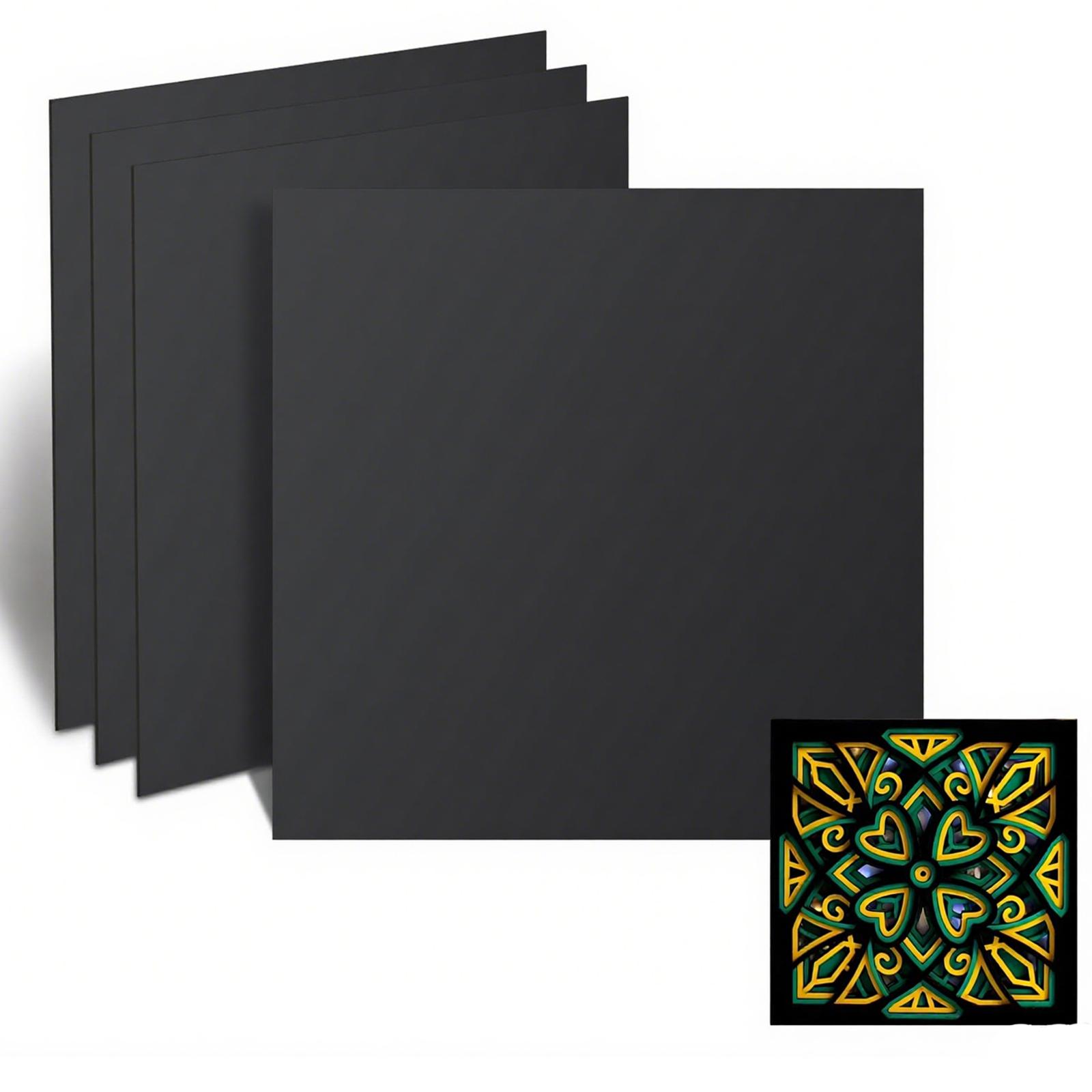 ATOMSTACK Laser Farbige Sperrholzplatte Linde Holz–4 Stück 30x30x3cm,Unbehandeltes Holzplatte für Schneiden&Gravieren,DIY & Handwerksprojekte-Schwarz