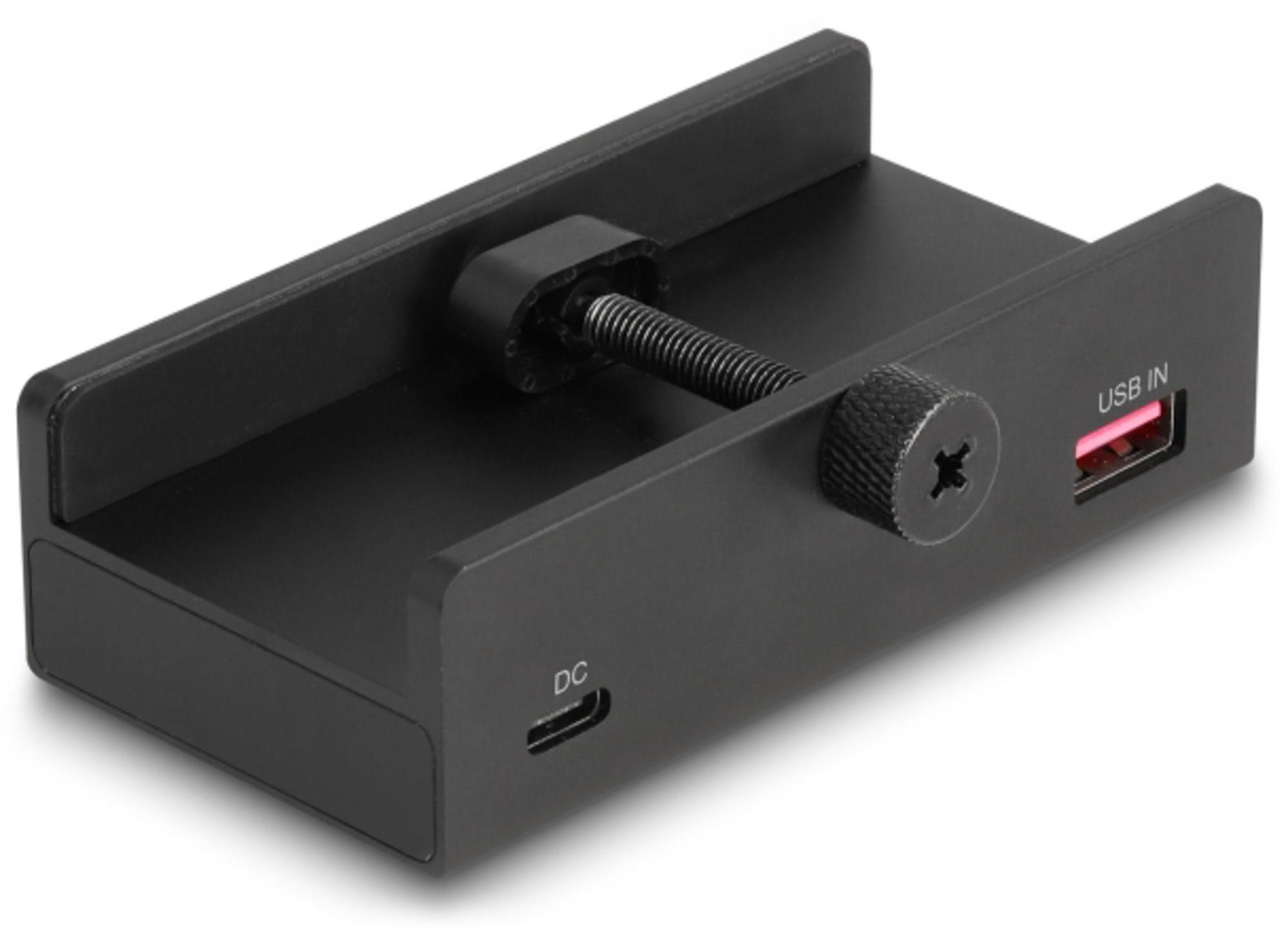 DeLOCK 64284, USB 2.0 Type-A, USB 3.2 Gen 2 (3.1 Gen 2) Type-A, USB 3.2 Gen 2 (3.1 Gen 2) Type-C, 5000 Mbit/s, Čierna, Hliník, Plast, Okrúhly kábel