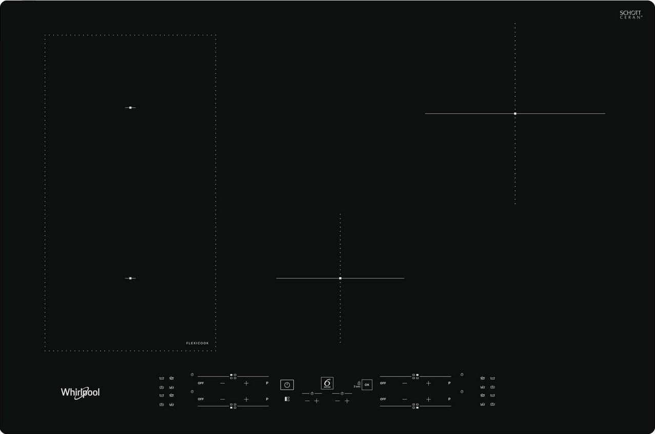 Whirlpool WL B2977 NE, Čierna, Vstavaný, 77 cm, Indukčná varná doska so zónami, Sklokeramická, 4 zone(s)