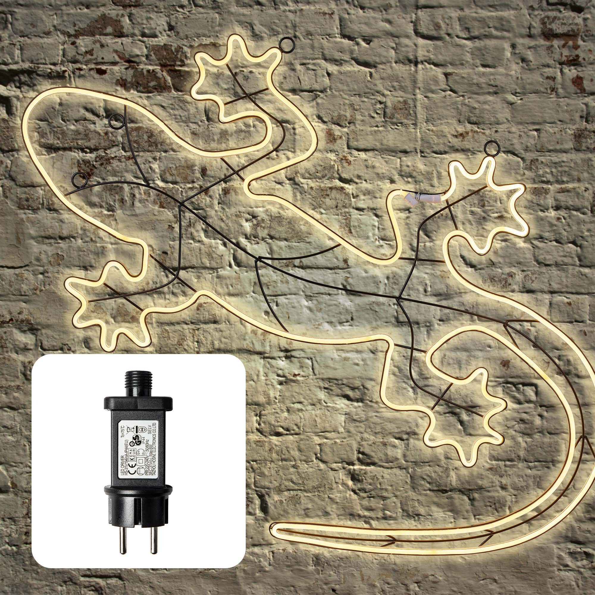 Hellum LED - Neonlichtschlauch-Figur, Gecko, 780 LED ww,