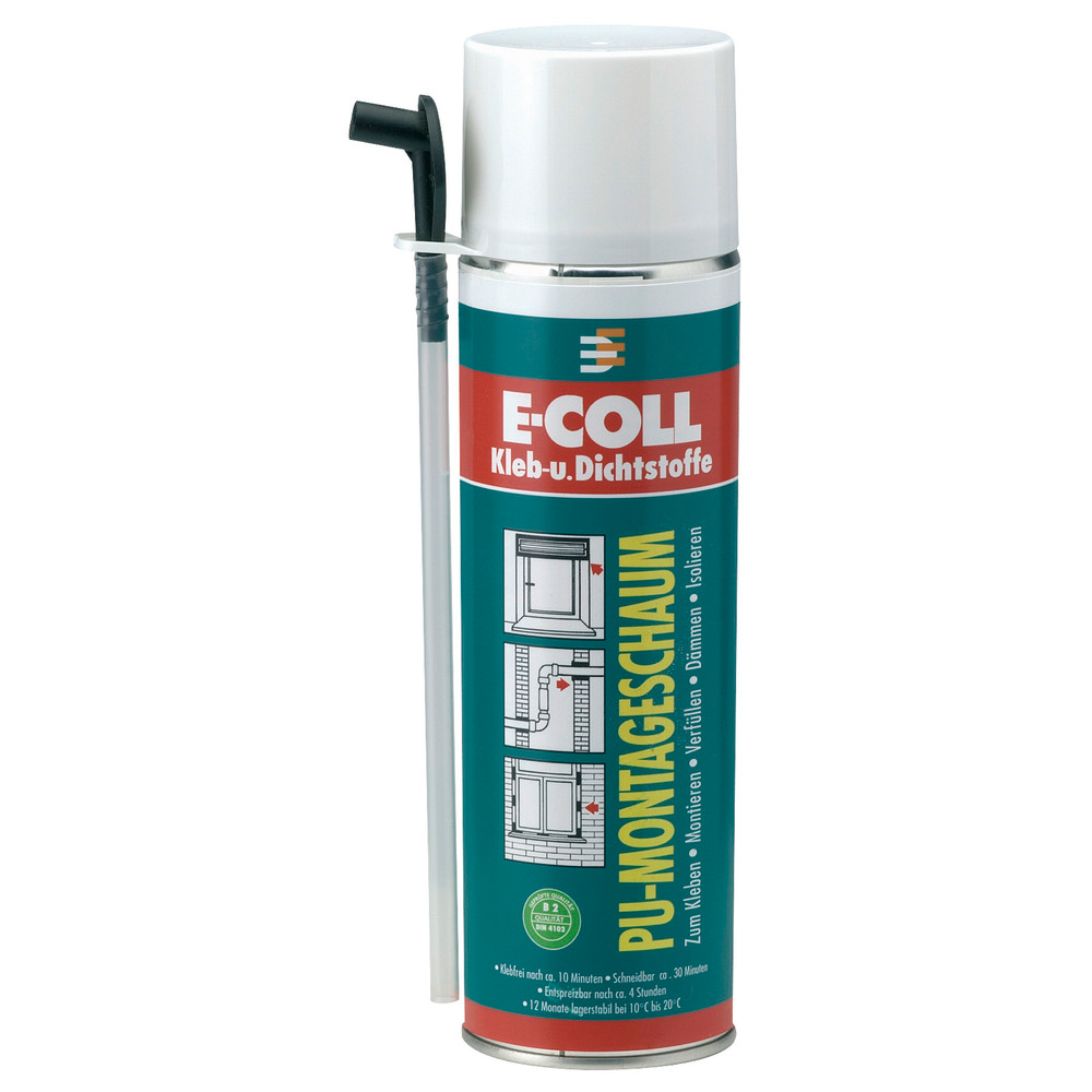 12 Stück E-COLL PolyurethanMontageschaum 500 ml (MDI-haltig) (Brunnenschaum) 7000180.0500