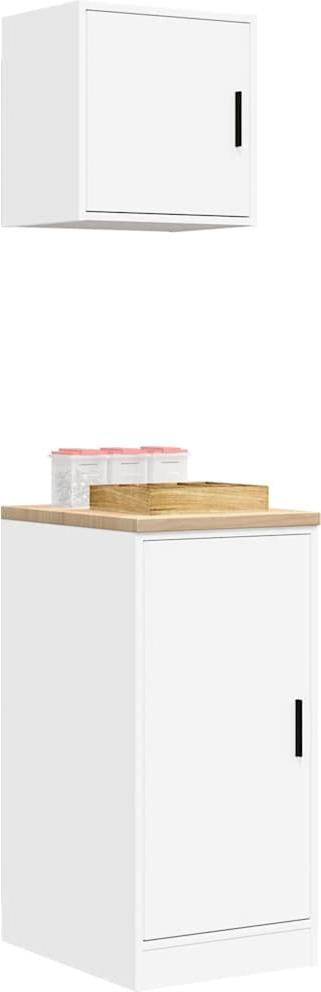 vidaXL Garážové skrine 2 ks Biely materiál na báze dreva