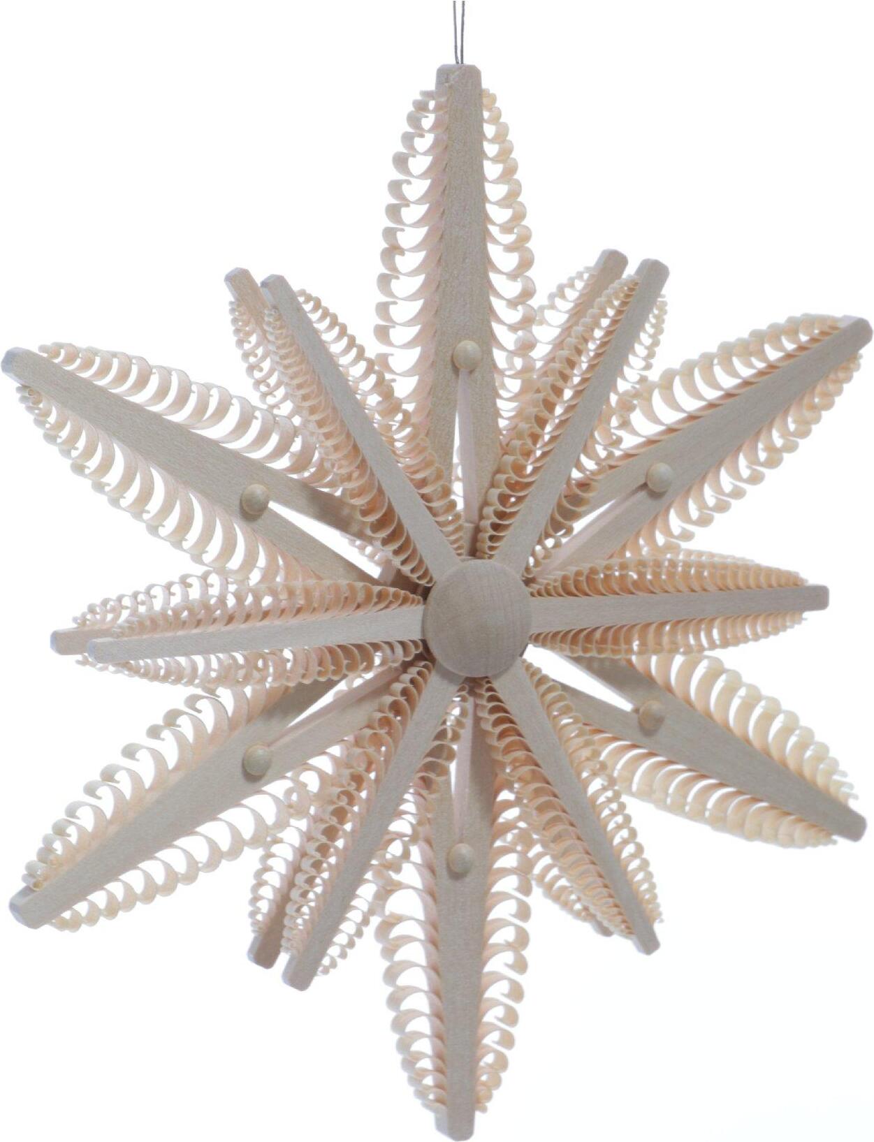 Sven Büttner - Erzgebirgische Holzkunst Fensterbild Spanstern 3 Ebenen mit Spanbäumchen ø 19 cm NEU