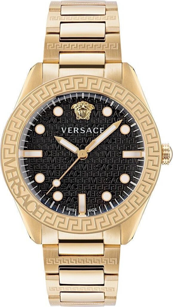 Versce pánske náramkové hodinky GRECA DOME zlaté, čierne 42 mm VE2T00522