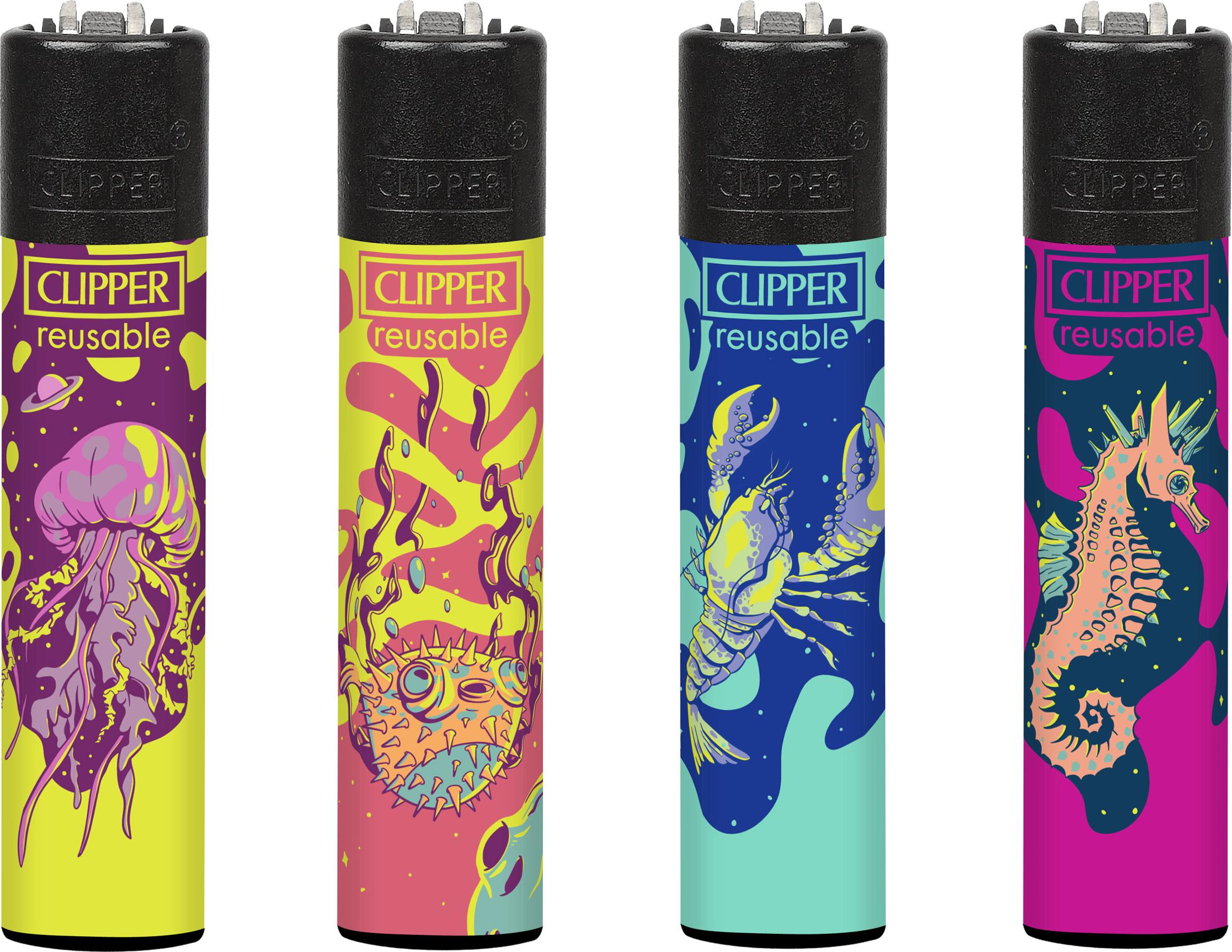 Clipper® Feuerzeuge 4er Set: Lava Animals