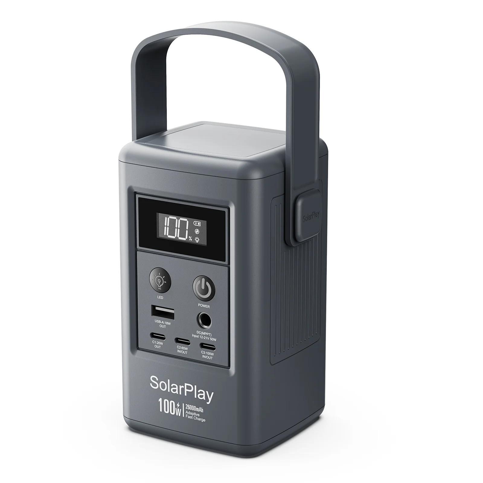 SOLARPLAY Q100 Powerstation 100W PD Ultra rýchle nabíjanie za 48 minút