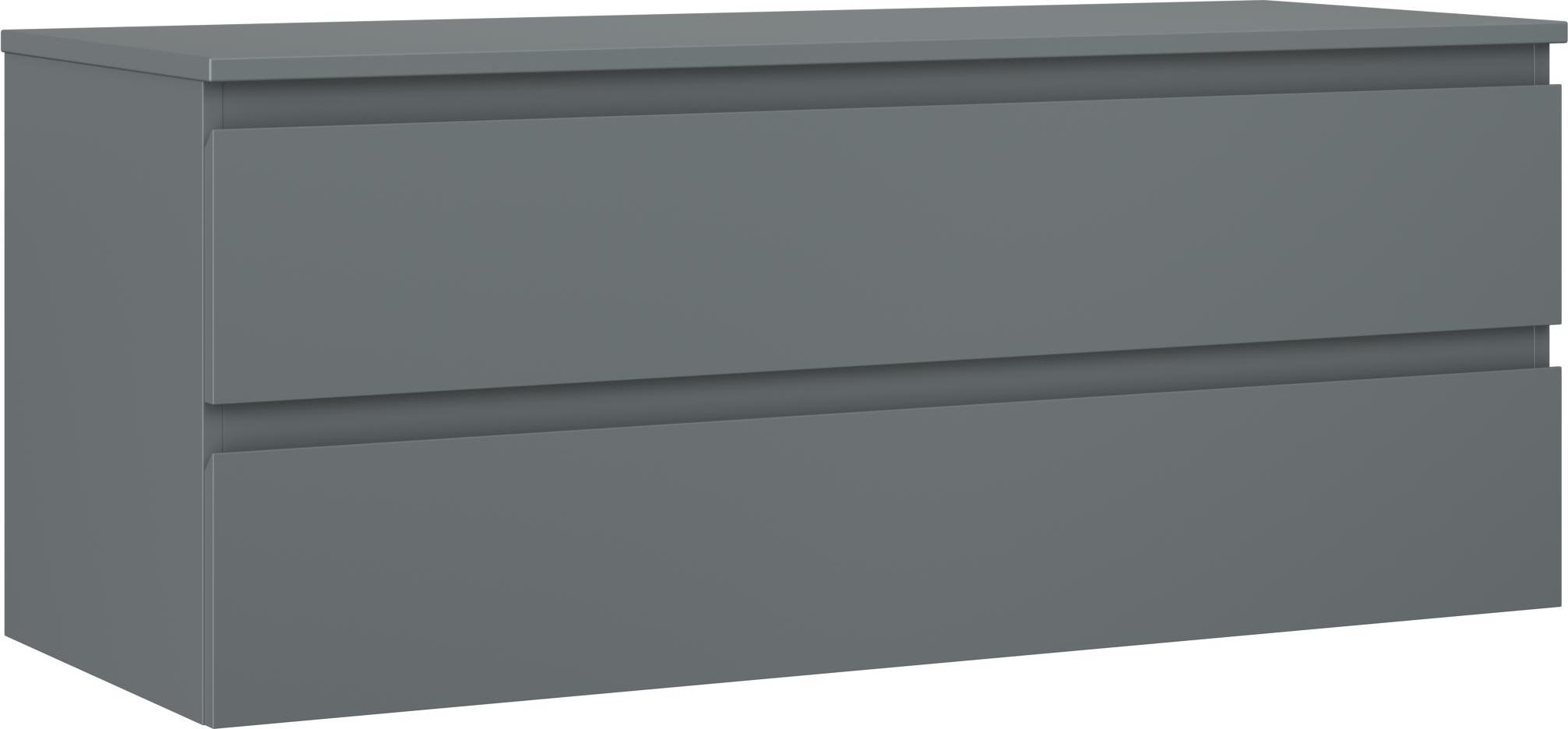 Mexen Orio Badezimmerschrank 120 cm mit Arbeitsplatte, 2 Schubladen, grafit matt - 91A10-12047-2-BFFC66