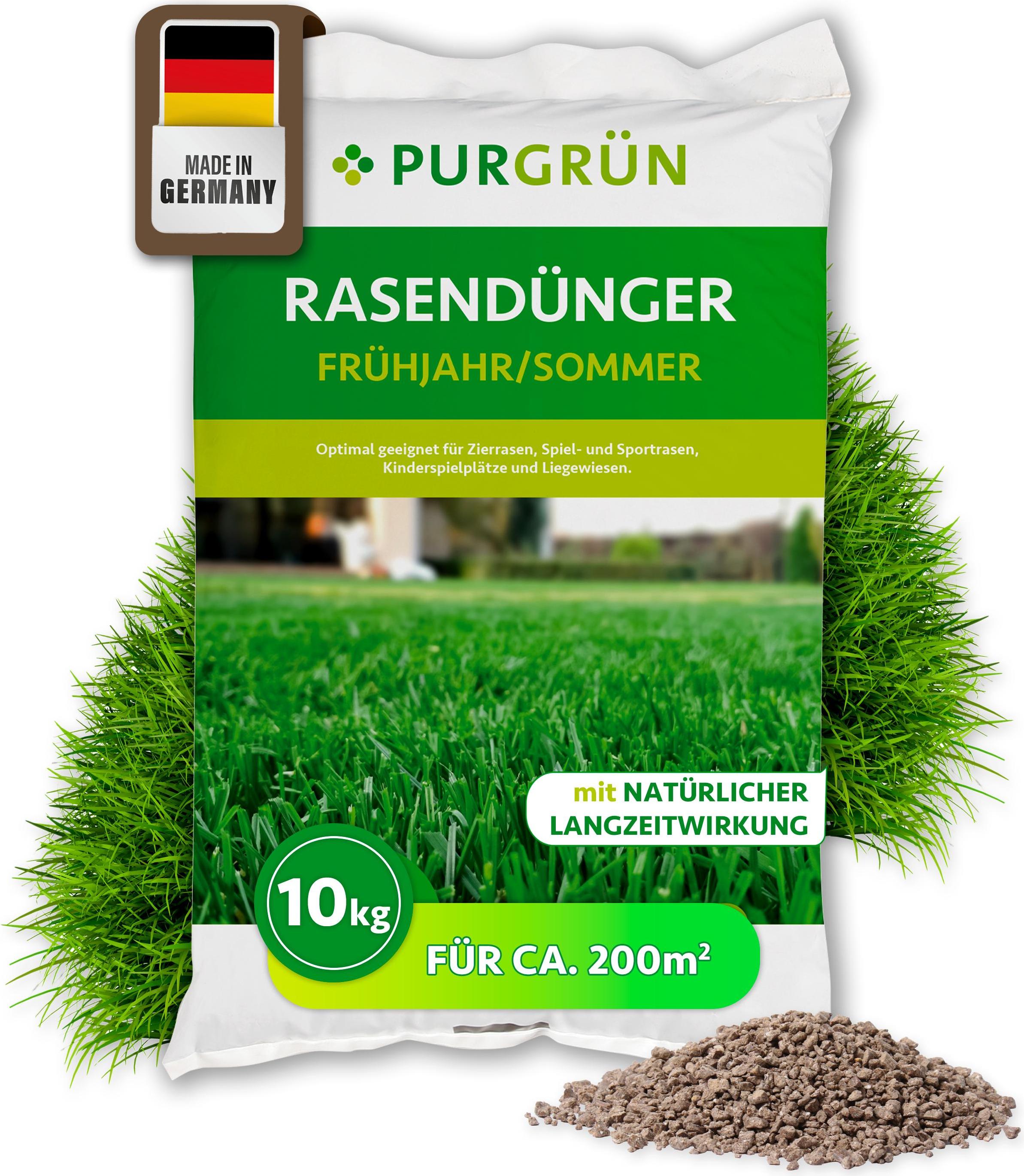 Purgrün Rasendünger 10 kg, mit Horngrieß zur Bodenverbesserung 80512