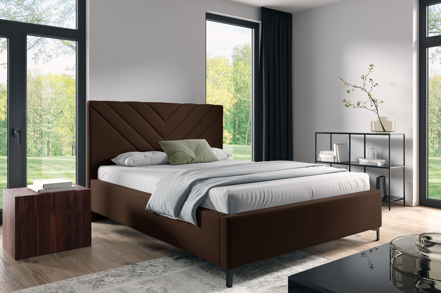 Čalúnená posteľ 120x200 ODETA 9 - hnedá