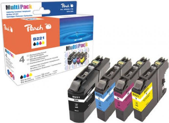 Peach 319795 - Kompatibilný - Pigmentový atrament - Čierny - Azúrový - Purpurový - Žltý - Brother - Multi pack - Brother DCPJ 562 DW Brother MFCJ 1100 Series Brother MFCJ 1150 DW Brother MFCJ 1180 DWT Brother MFCJ...