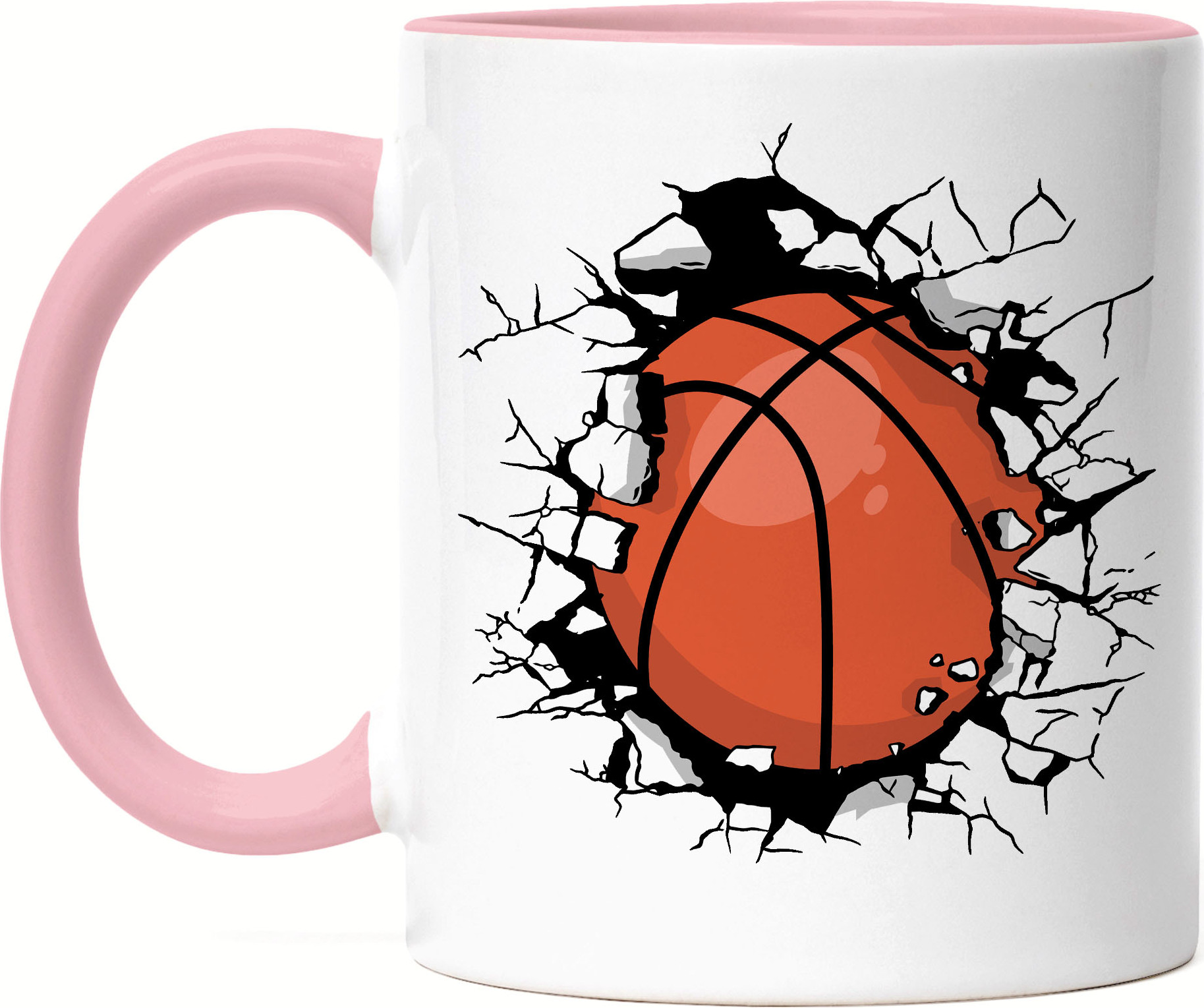 Hey!Print Basketball Tasse Rosa Sport Mannschaft Spieler Korb Teamsport Ball Gewinner Ballsport Jersey Team Mannschaftssport HP-1789-T-Rosa