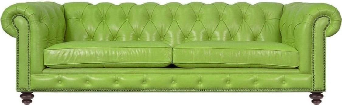 Wohnzimmer Chesterfield Sofa Grün Big Premium Leder Designer Möbel 4 sitzer Neu