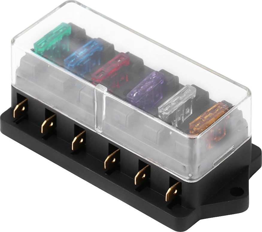 Cocosity Sicherungskasten, Sicherungsblock, Sicherungskastenhalter, Blade-Sicherungskasten, 6-Wege-Sicherungskasten, 12V-Sicherungsblock