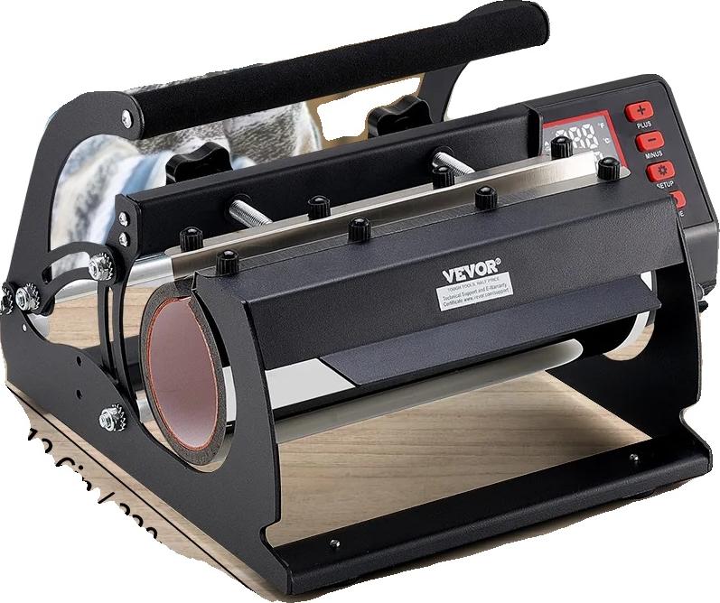OEM Tumbler-Hitzepresse, Dual-Station, einstellbare Druckeinstellungen, Schwarz C 11.5lbs 2450