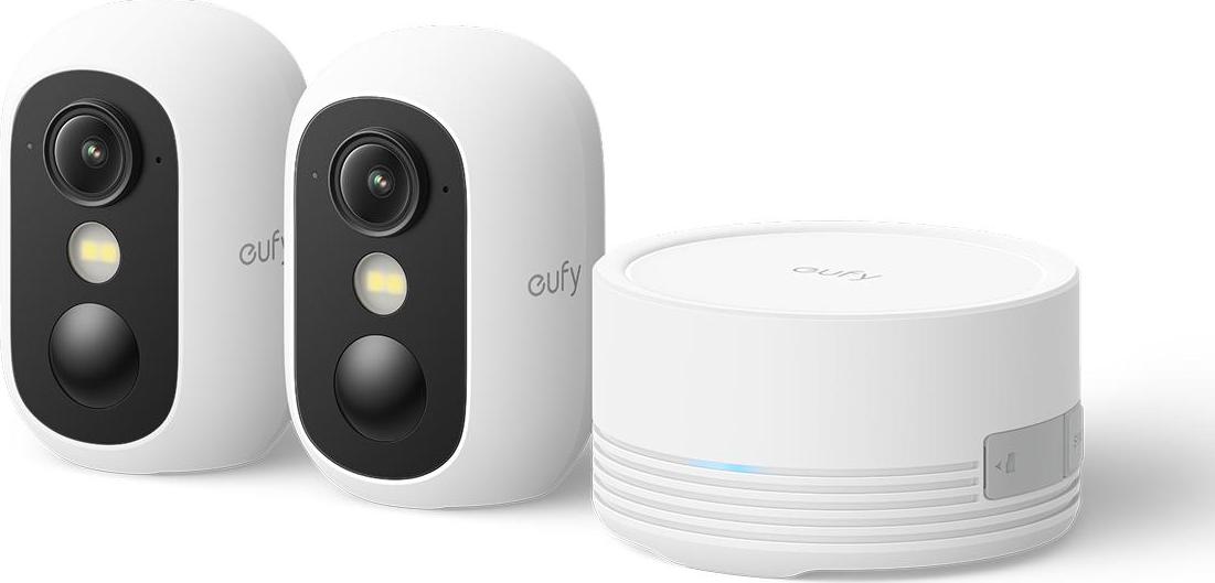 Eufy Cam C35 2-Cam Kit, IP bezpečnostná kamera, Vnútorné a vonkajšie, Bezdrôtový, Strop / stenua / stôl, Biela, IP67