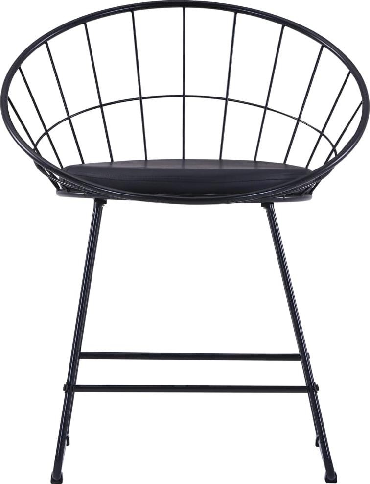 vidaXL Esszimmerstühle mit Kunstledersitzen 6 Stk. Schwarz Stahl 276236