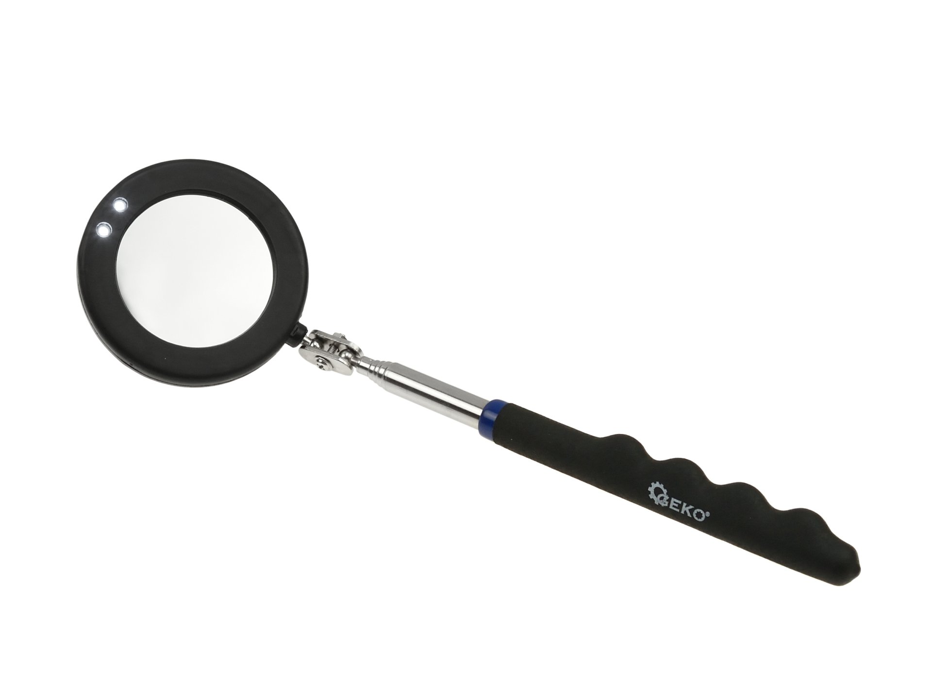 Geko Teleskopischer Inspektionsspiegel mit LED-Beleuchtung, 280-870 mm - Erleichtert die Inspektion verborgener Fahrzeugteile in Werkstätten.