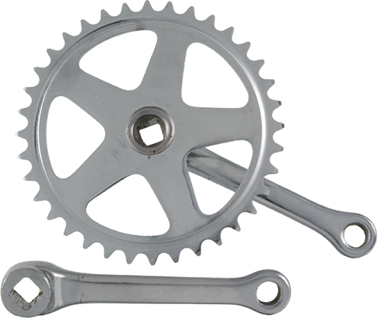 Vinty Crank Set 36T. Spieellos 130 mm 1 8 Silber