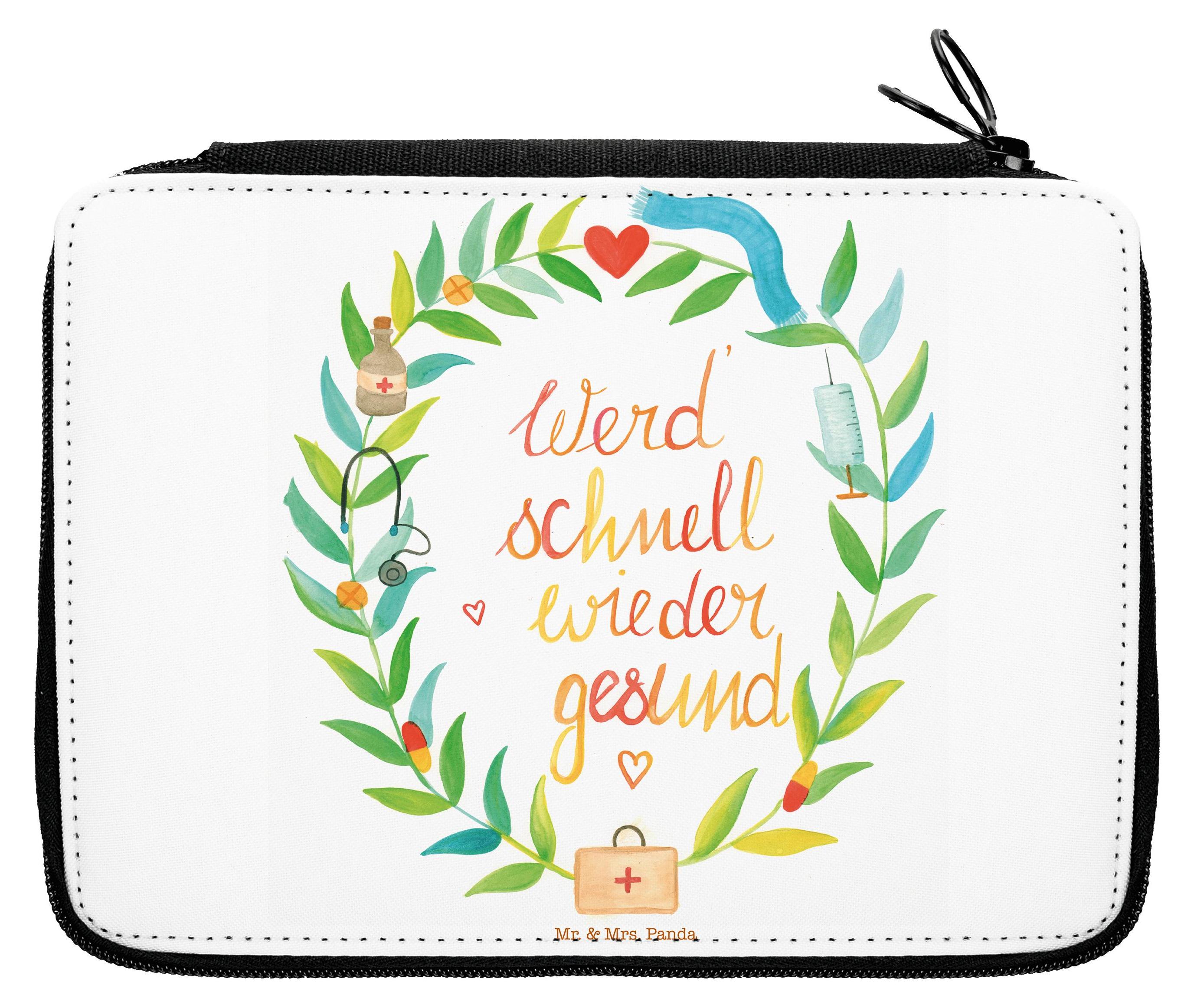 Mr. & Mrs. Panda Bleistiftetui Werde gesund - Geschenk, Genesungswünsche, Gute Besserung, Federtasche, Genesung Spruch, krank, Dekoration, Krankenhaus, Gesundheit, Etui PD-1080563-STANDARD