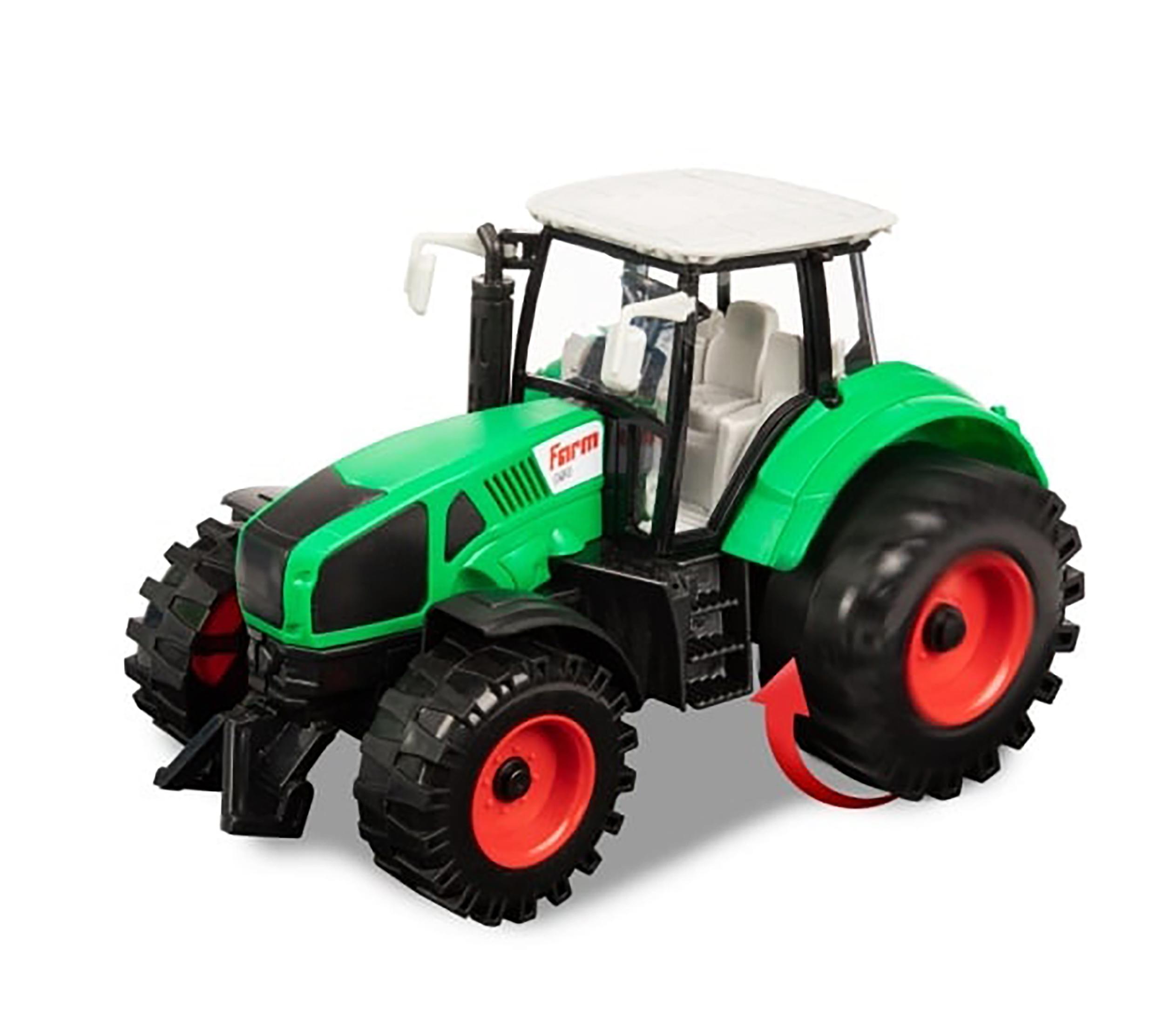 Toi-Toys Traktor mit Friktionsantrieb 20cm lang Aus Kunststoff Kinder Spielzeug Fahrzeug Bauer Bauernhof 98
